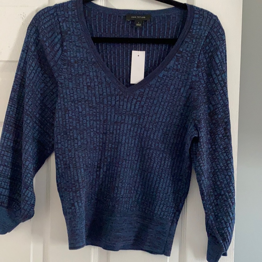 Nwt blue cropped 3/4 length sleeve Ann Taylor sz m